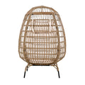 Rope Egg Shaped Chair With Removable Cushion, Suitable For Courtyard, Garden, Balcony. Beige Seats 2 Rope