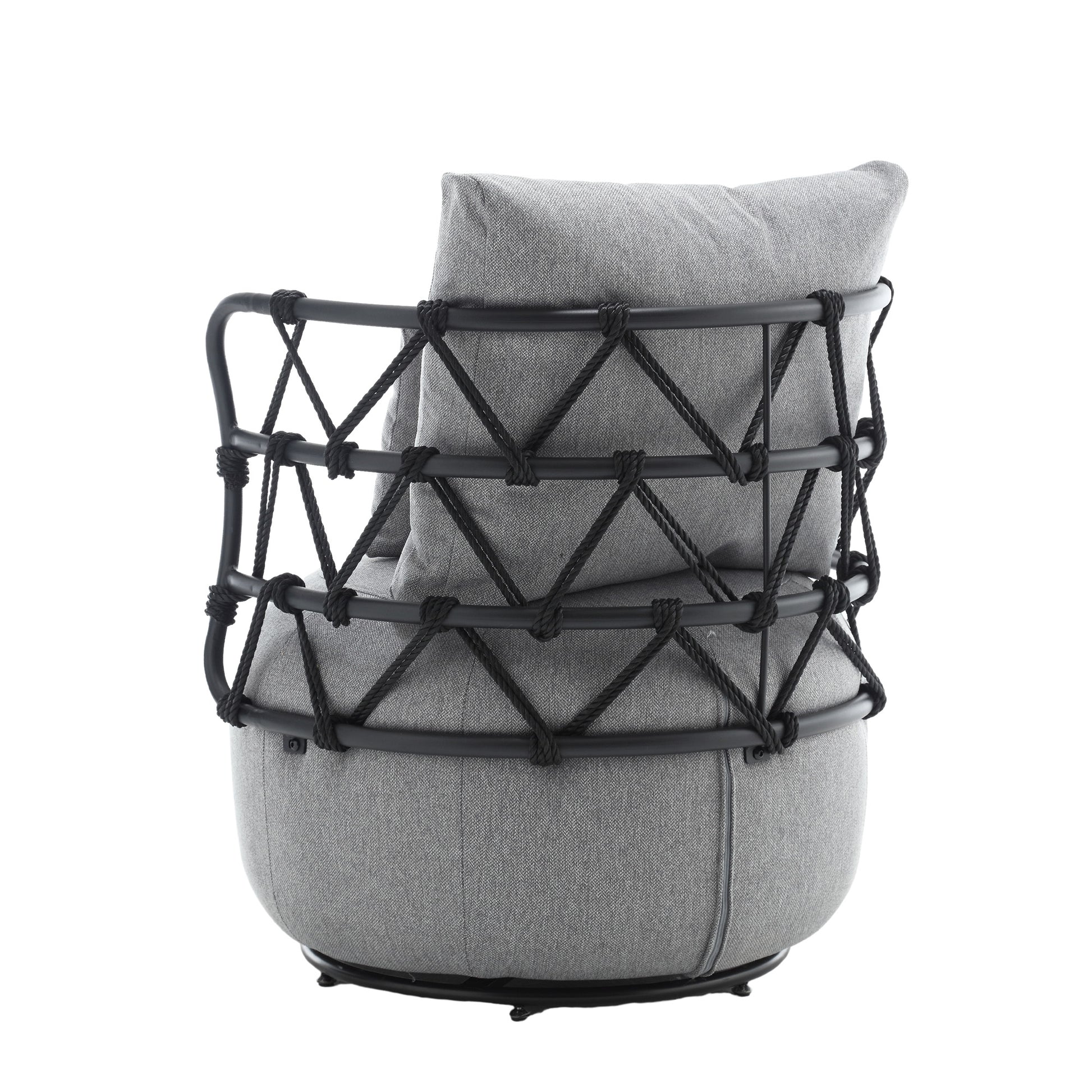 Coolmore Upholstered Tufted Living Room Chair Textured Linen Fabric Accent Chair With Metal Stand Gray Linen