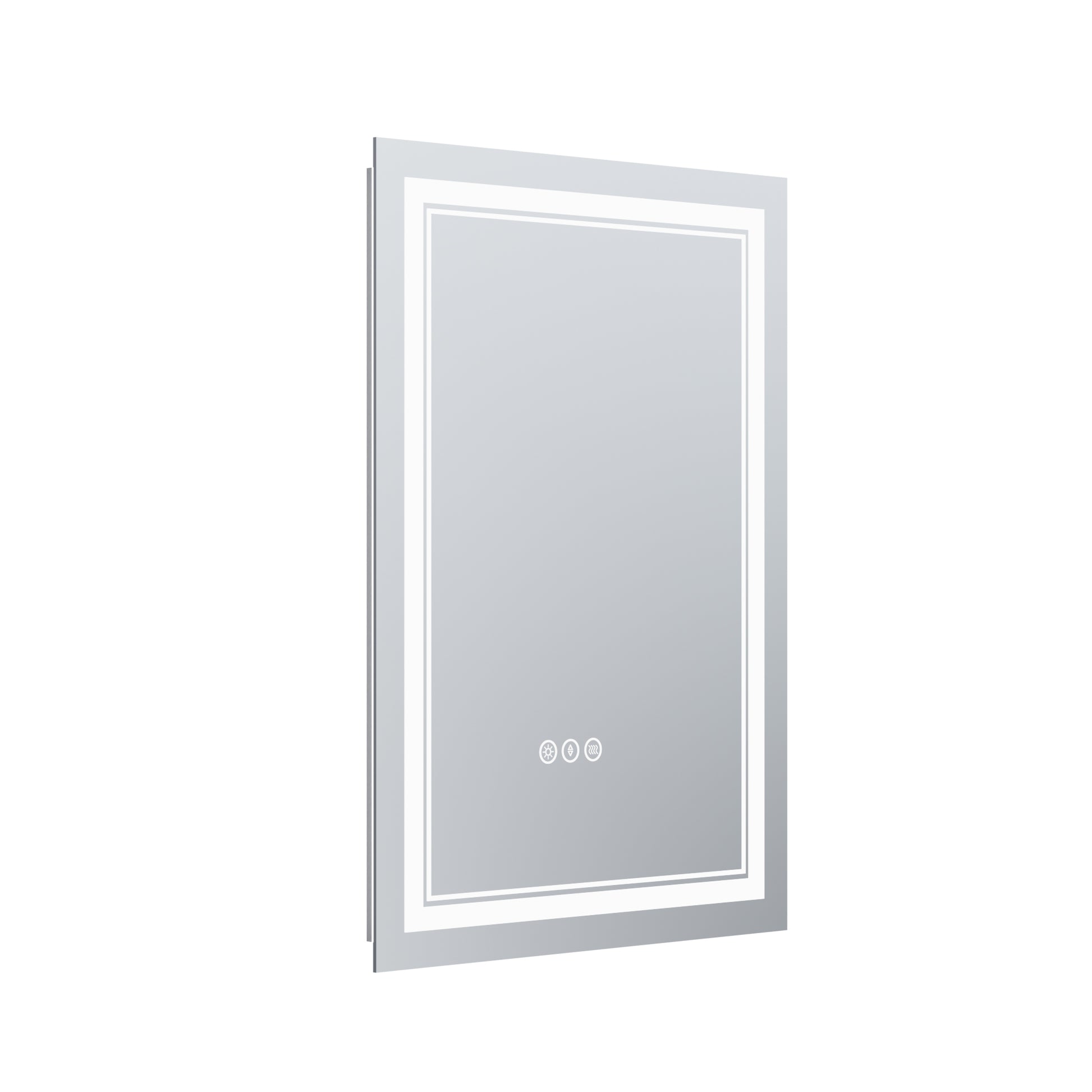 LED Bathroom Mirror, 20x28 inch Bathroom Vanity white-aluminum