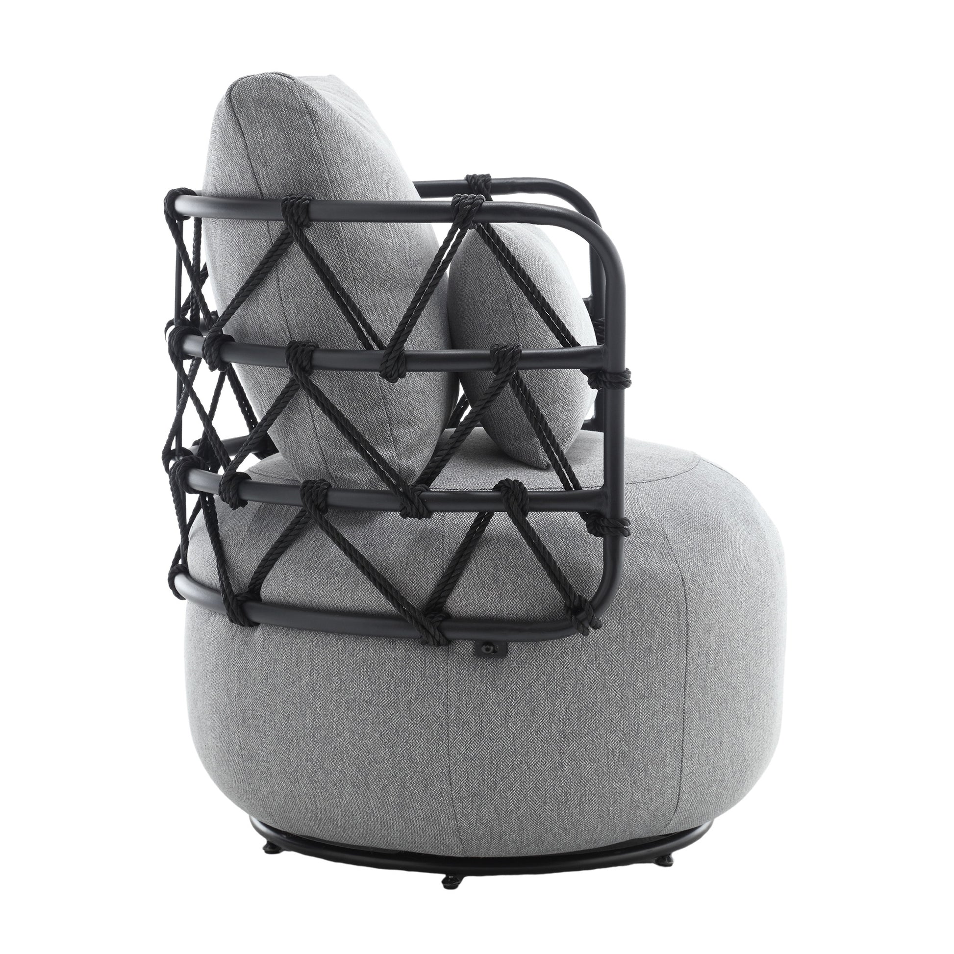 Coolmore Upholstered Tufted Living Room Chair Textured Linen Fabric Accent Chair With Metal Stand Gray Linen