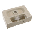 14.5X10 Inch White Ceramic Rectangle Wall Mount Bathroom Sink With Single Faucet Hole White Ceramic