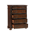 Classic Traditional 1Pc Chest Of 5 Drawers Cherry Finish Formal Bedroom Furniture Carving Wood Design Cherry Bedroom Ornate Traditional,Traditional Wood