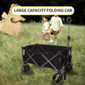 Folding Wagon, Heavy Duty Utility Beach Wagon Cart for black-garden & outdoor-american