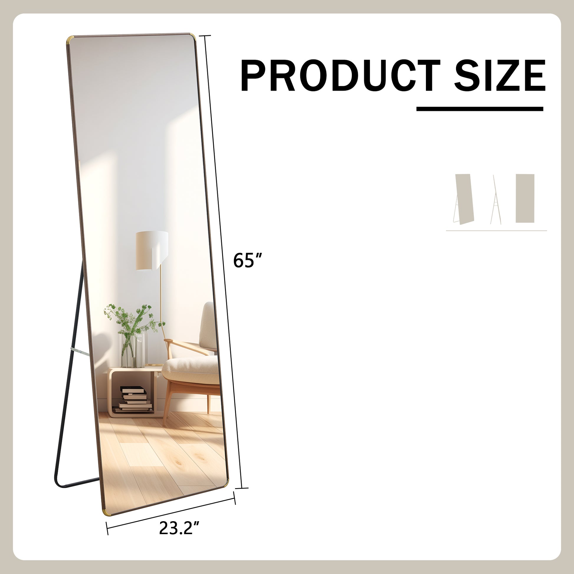 The 4Th Generation Floor Standing Full Length Mirror. Wall Mirror, Bathroom Makeup Mirror, Bedroom Foyer, Clothing Store, Wall Mounted.65 "* 23.2" Transparent Glass