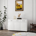 Three Doors Side Table White White Mdf