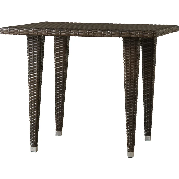 Dominica 35Inch Sq Table Pvc Brown Multi Iron