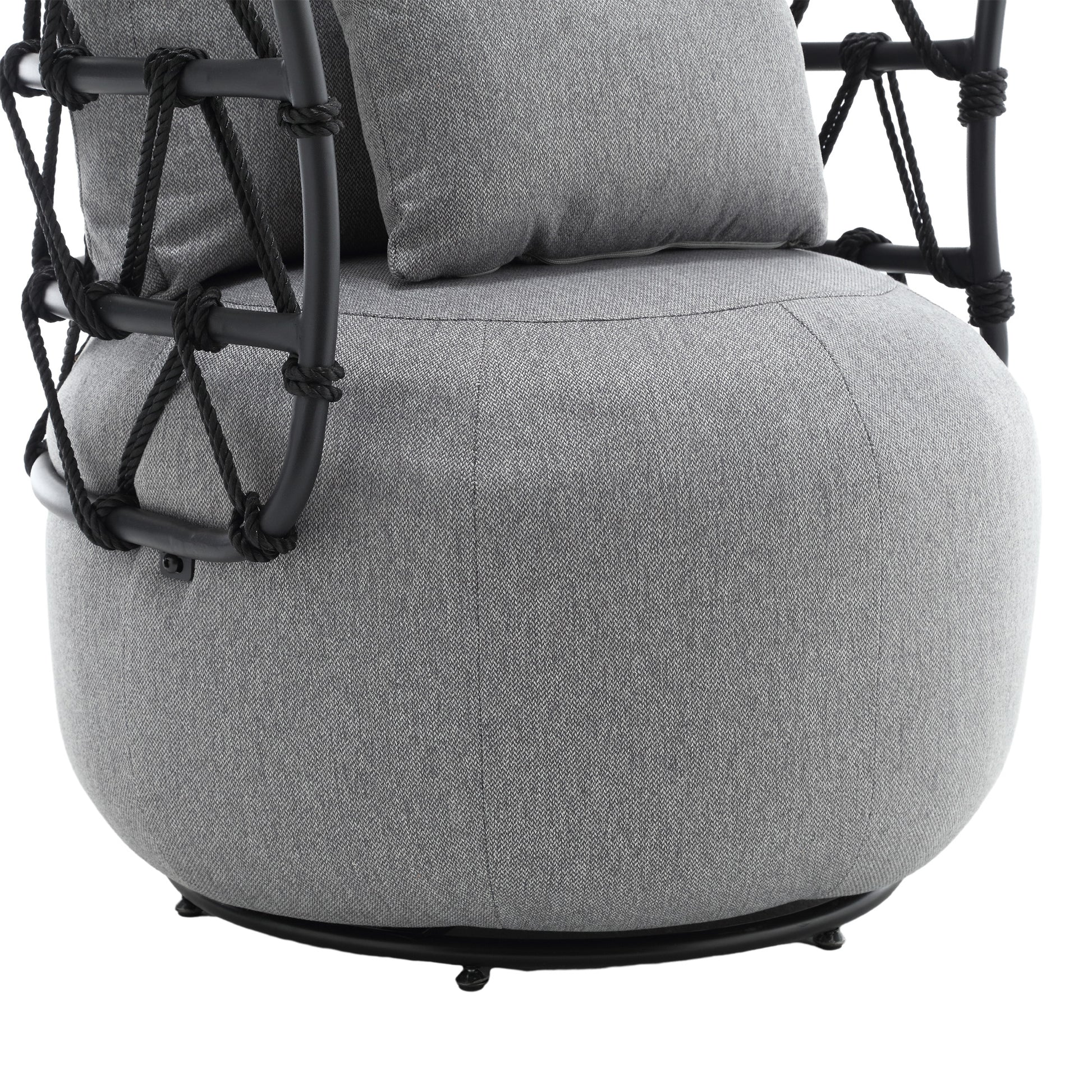 Coolmore Upholstered Tufted Living Room Chair Textured Linen Fabric Accent Chair With Metal Stand Gray Linen