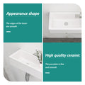 14.57X7.28 Inch White Ceramic Rectangle Wall Mount Bathroom Sink With Single Faucet Hole White Ceramic