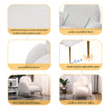 Accent Upholstered Single Chair White Sherpa Armchair With Golden Legs For Living Room, Bedroom, Office White Primary Living Space Modern Foam Sherpa