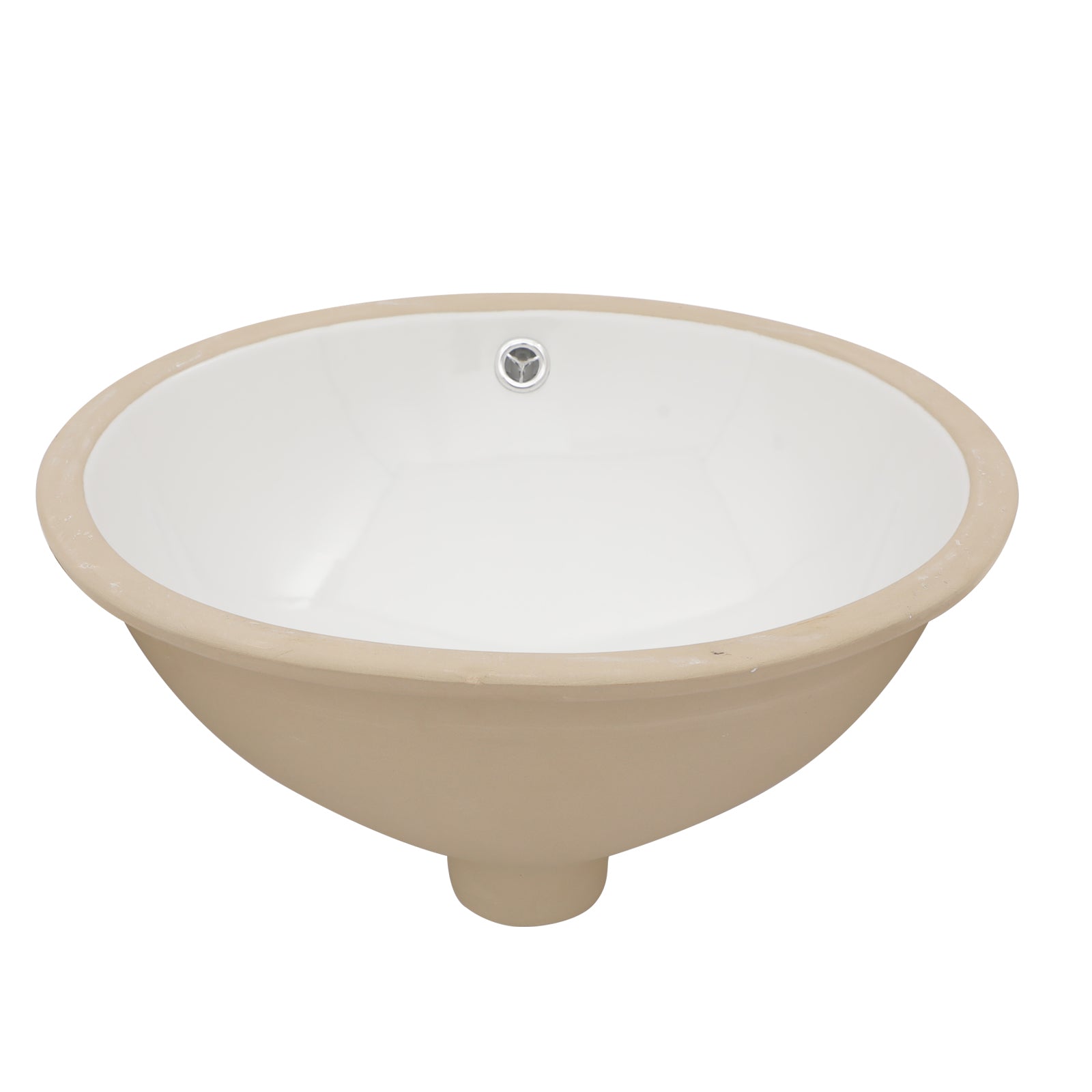 18"X15" White Ceramic Oval Undermount Bathroom Sink With Overflow White Ceramic