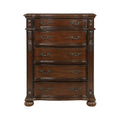 Classic Traditional 1Pc Chest Of 5 Drawers Cherry Finish Formal Bedroom Furniture Carving Wood Design Cherry Bedroom Ornate Traditional,Traditional Wood