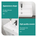 21X12 Inch White Ceramic Rectangle Wall Mount Bathroom Sink With Single Faucet Hole And Overflow White Ceramic