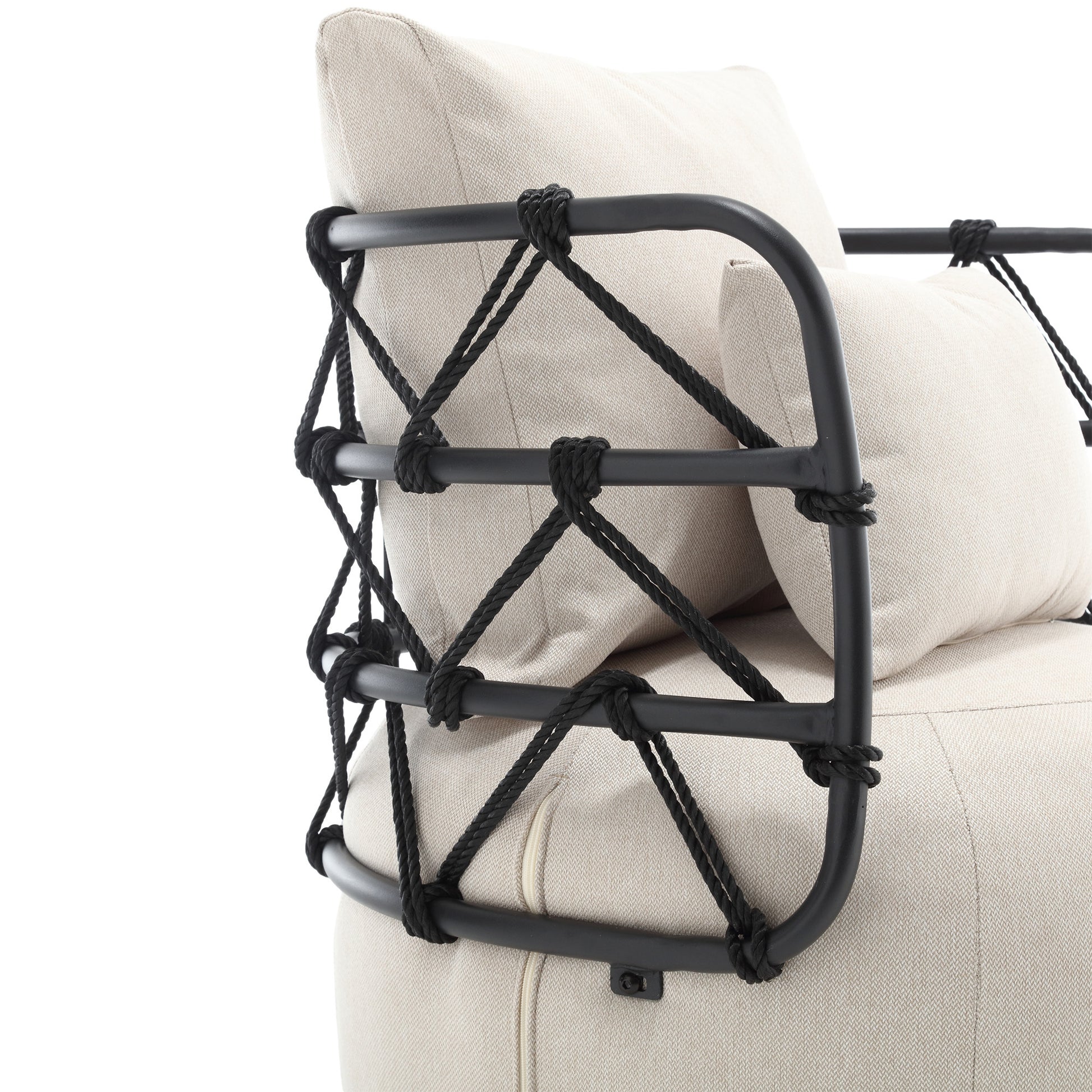 Coolmore Upholstered Tufted Living Room Chair Textured Linen Fabric Accent Chair With Metal Stand Beige Linen