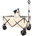 Folding Wagon, Heavy Duty Utility Beach Wagon Cart for antique white+gray-garden & outdoor-american