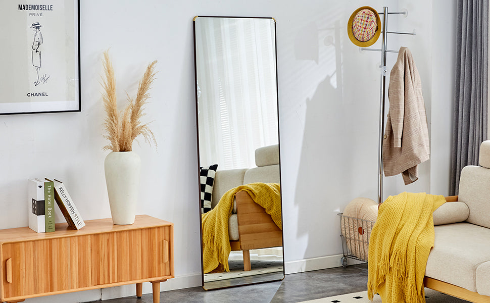 The 4Th Generation Floor Standing Full Length Mirror. Wall Mirror, Bathroom Makeup Mirror, Bedroom Foyer, Clothing Store, Wall Mounted.65 "* 23.2" Transparent Glass