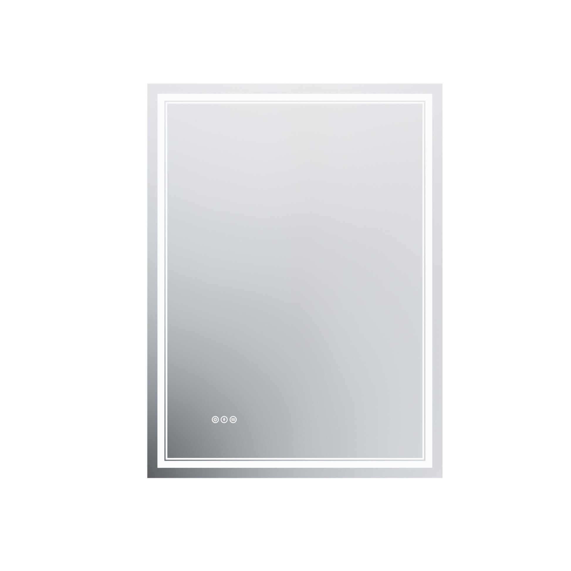 Led Bathroom Mirror, 36X48 Inch Bathroom Vanity Mirrors With Lights, Mirrors For Wall With Smart Touch Button, Anti Fog, Memory Function, Stepless Dimmable Makeup Mirror Horizontal Vertical White Aluminium