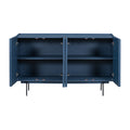 Modern Cabinet With 4 Doors, Suitable For Living Rooms, Entrance And Study Rooms. Navy Blue Mdf