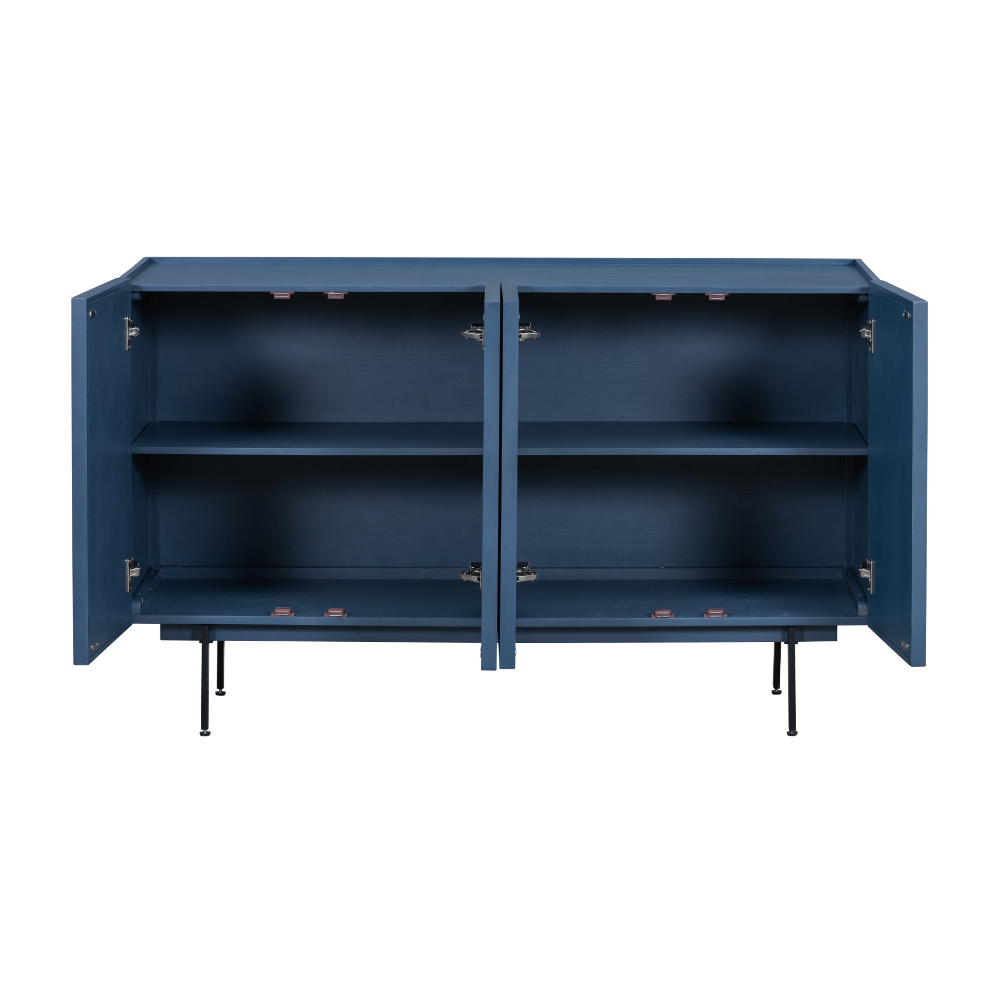 Modern Cabinet With 4 Doors, Suitable For Living Rooms, Entrance And Study Rooms. Navy Blue Mdf