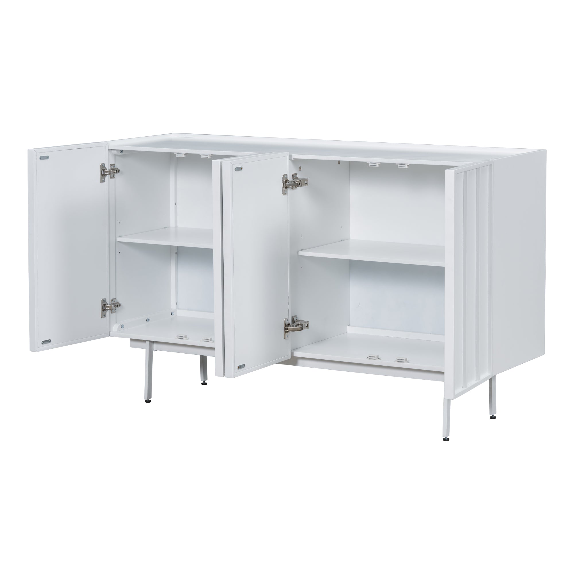 U Style Modern Cabinet with 4 Doors, Suitable for white-mdf