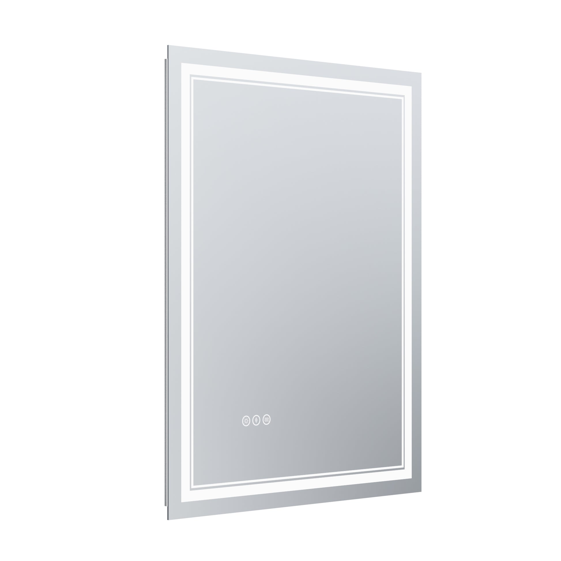 LED Bathroom Mirror, 28x36 inch Bathroom Vanity white-aluminium