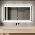 LED Bathroom Mirror, 30x55 inch Bathroom Vanity white-aluminium