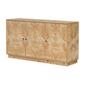 Wood Pattern Storage Cabinet With 3 Doors, Suitable For Hallway, Entryway And Living Rooms. Burly Wood Mdf