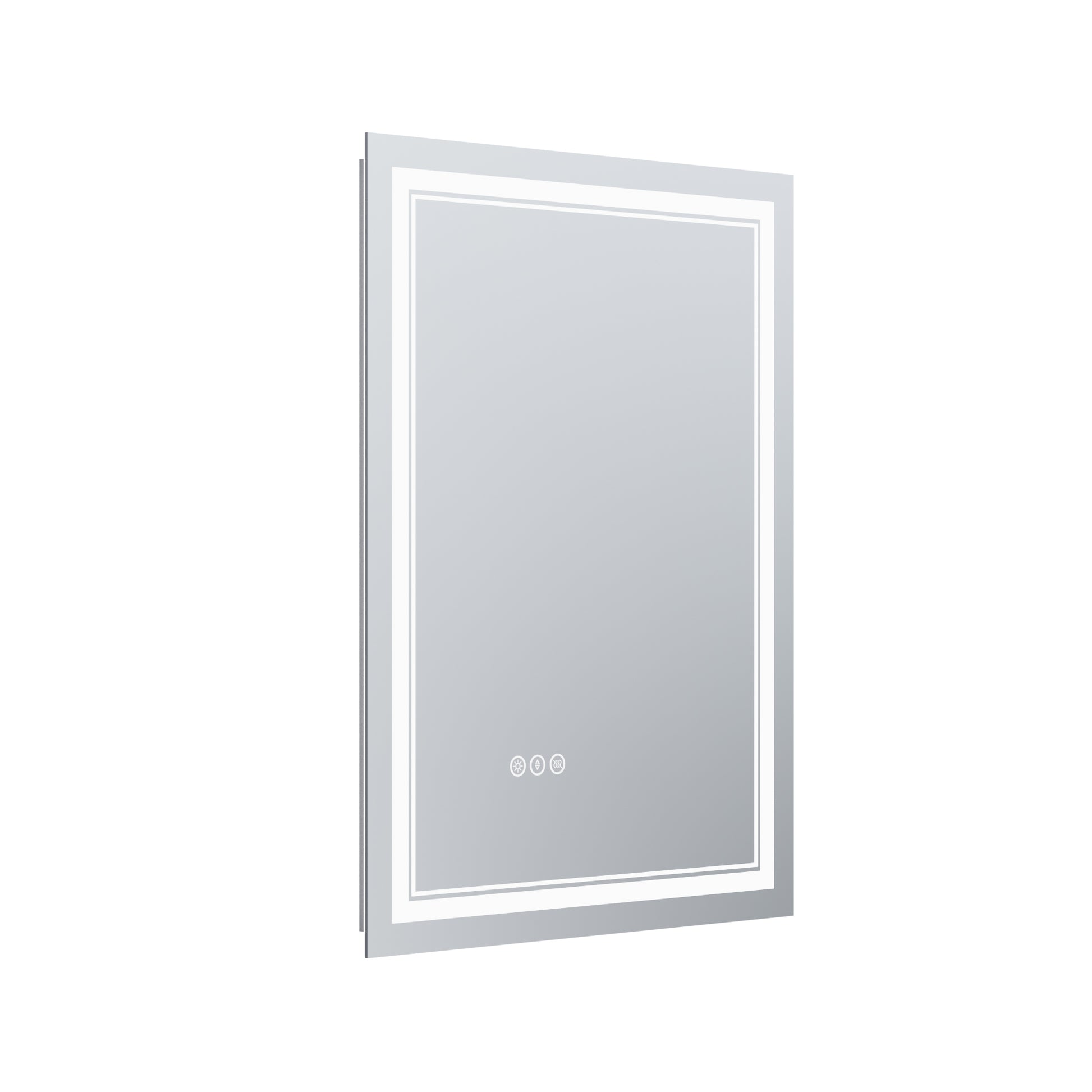 LED Bathroom Mirror, 24x32 inch Bathroom Vanity white-aluminium