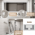 LED Bathroom Mirror, 32x72 inch Bathroom Vanity white-aluminium