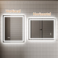 LED Bathroom Mirror, 32x40 inch Bathroom Vanity white-aluminium