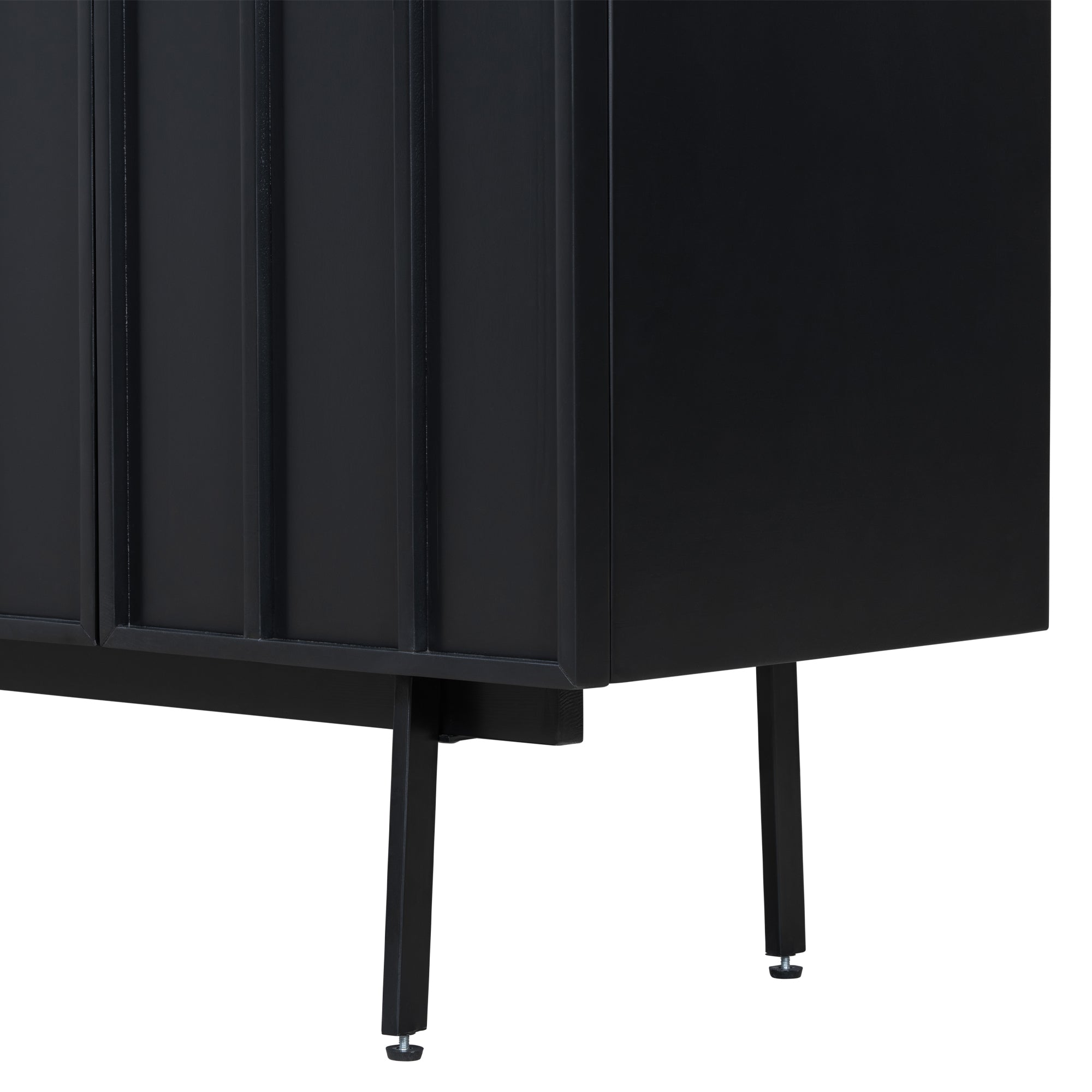 U Style Modern Cabinet with 4 Doors, Suitable for black-mdf