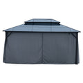 12' x 16' Gazebo Polycarbonate Double Roof Canopy