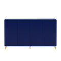 Glossy Finish Light Luxury Storage Cabinet, Adjustable, Suitable For Living Room, Study, Hallway. Navy Blue Mdf