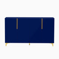 Glossy Finish Light Luxury Storage Cabinet, Adjustable, Suitable For Living Room, Study, Hallway. Navy Blue Mdf