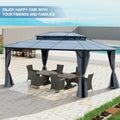 12' x 16' Gazebo Polycarbonate Double Roof Canopy