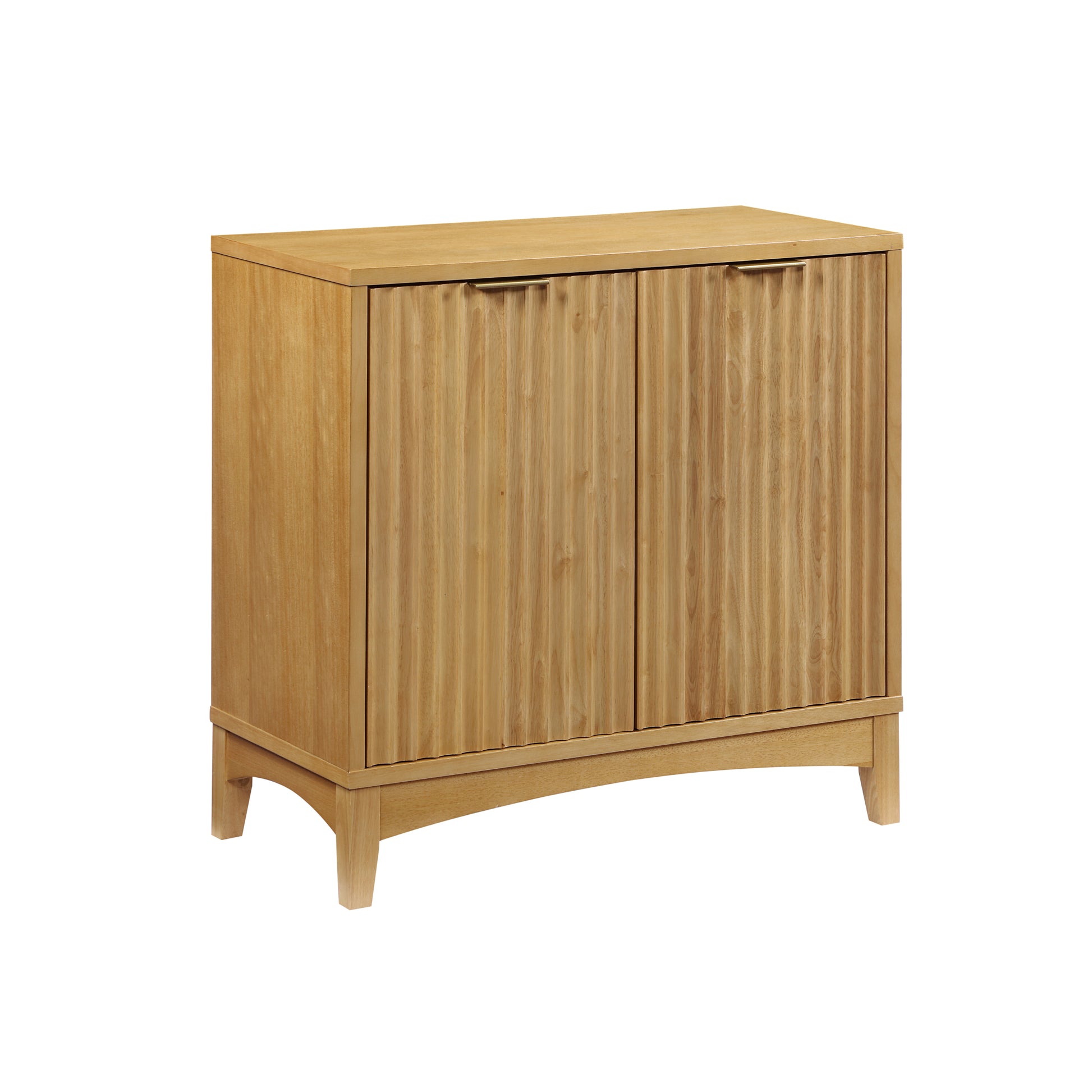 Storage Cabinet with 2 Doors and Adjustable Shelves natural-rubber wood