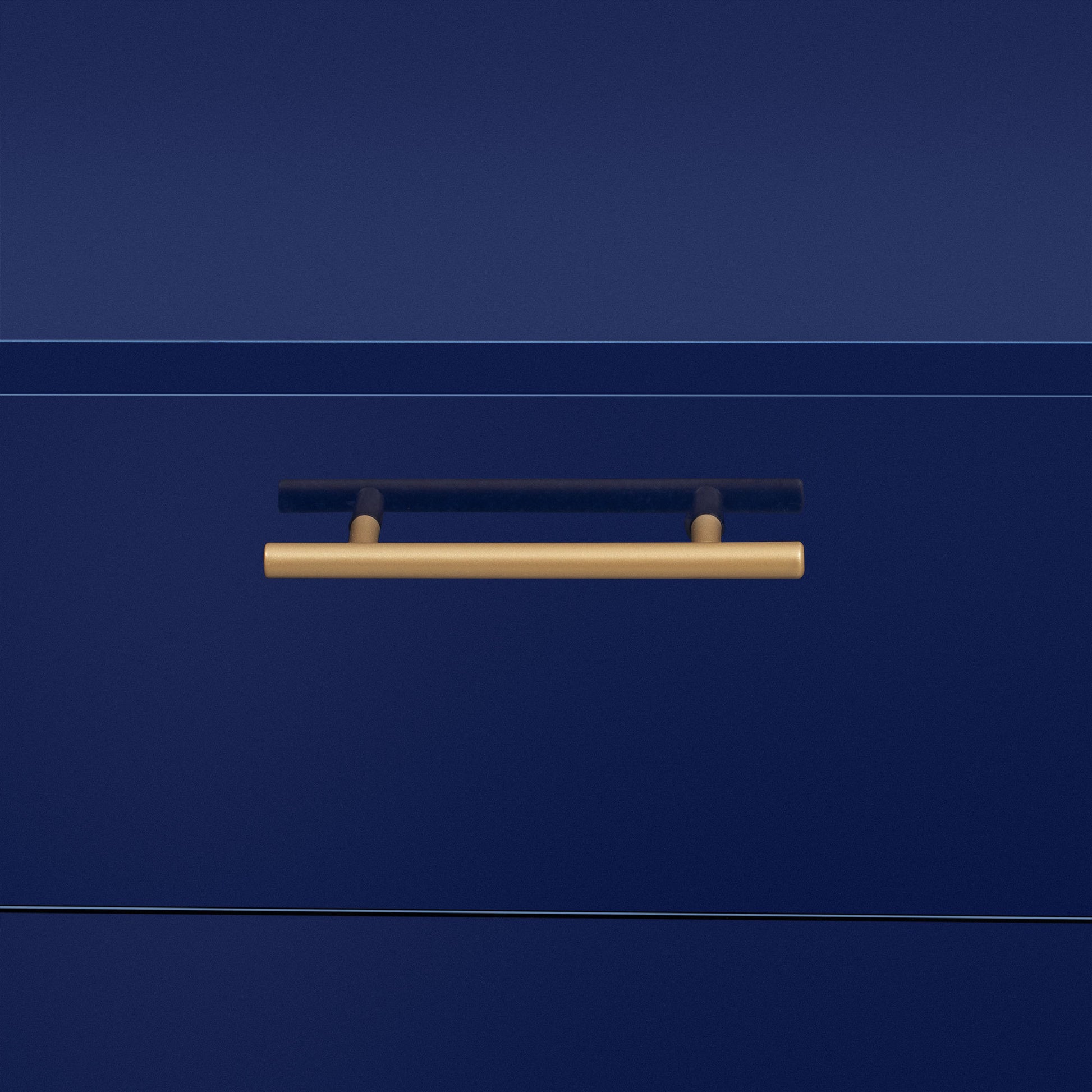 Wooden Storage Cabinet With Drawers, Steel Pipe Table Legs, Suitable For Hallway, Study, Living Room. Navy Blue Mdf