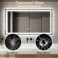 LED Bathroom Mirror, 30x55 inch Bathroom Vanity white-aluminium