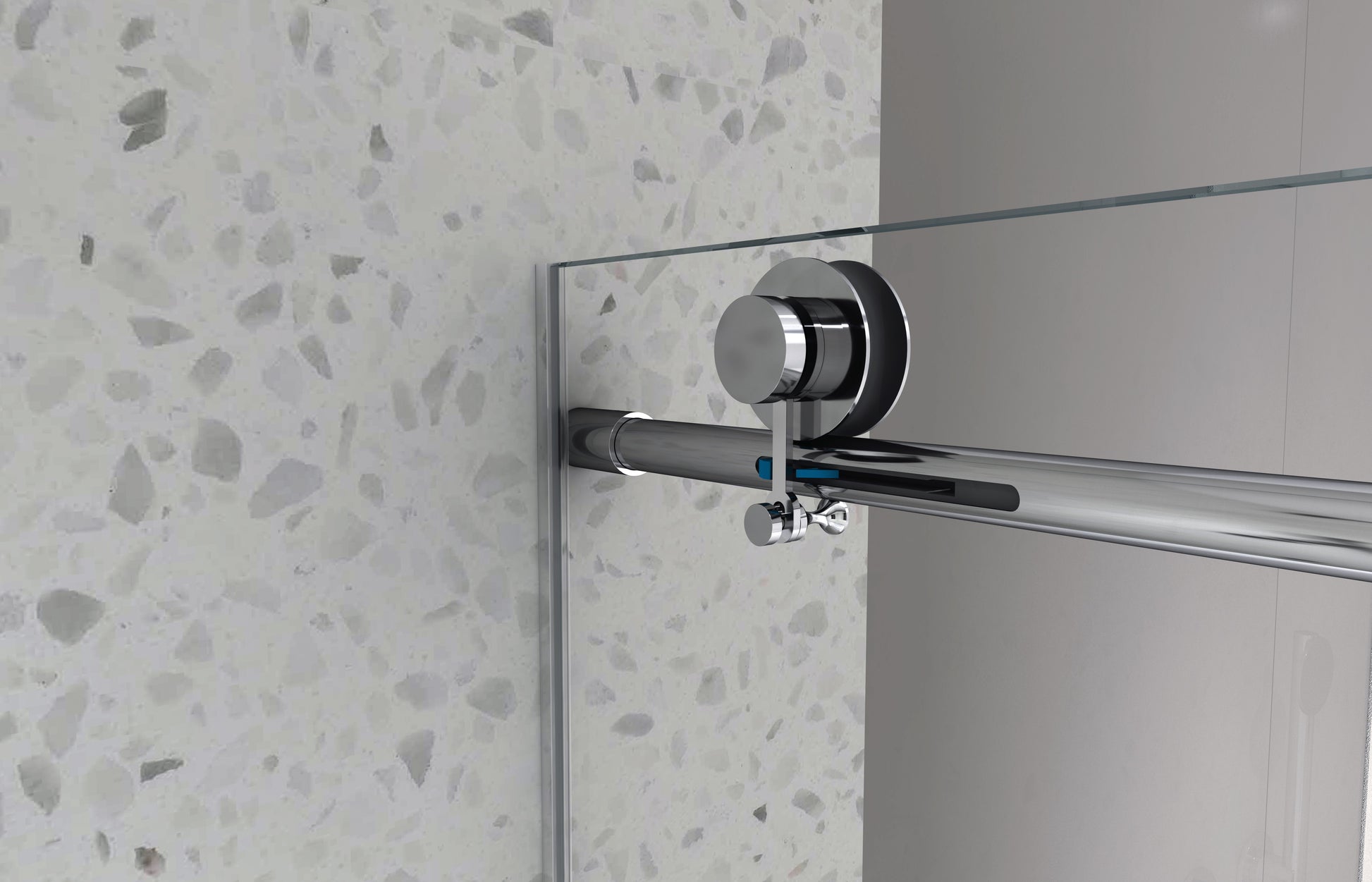 4876 Chrome Frameless One Fixed And One Shifted Shower Door, 70Mm 304 Stainless Steel Large Pulleys With Adjustable Soft Closing Function,With Nano Easy Cleaning And Stick Explosion Proof Menbrance Chrome Bathroom American Design,Minimalist Glass Metal