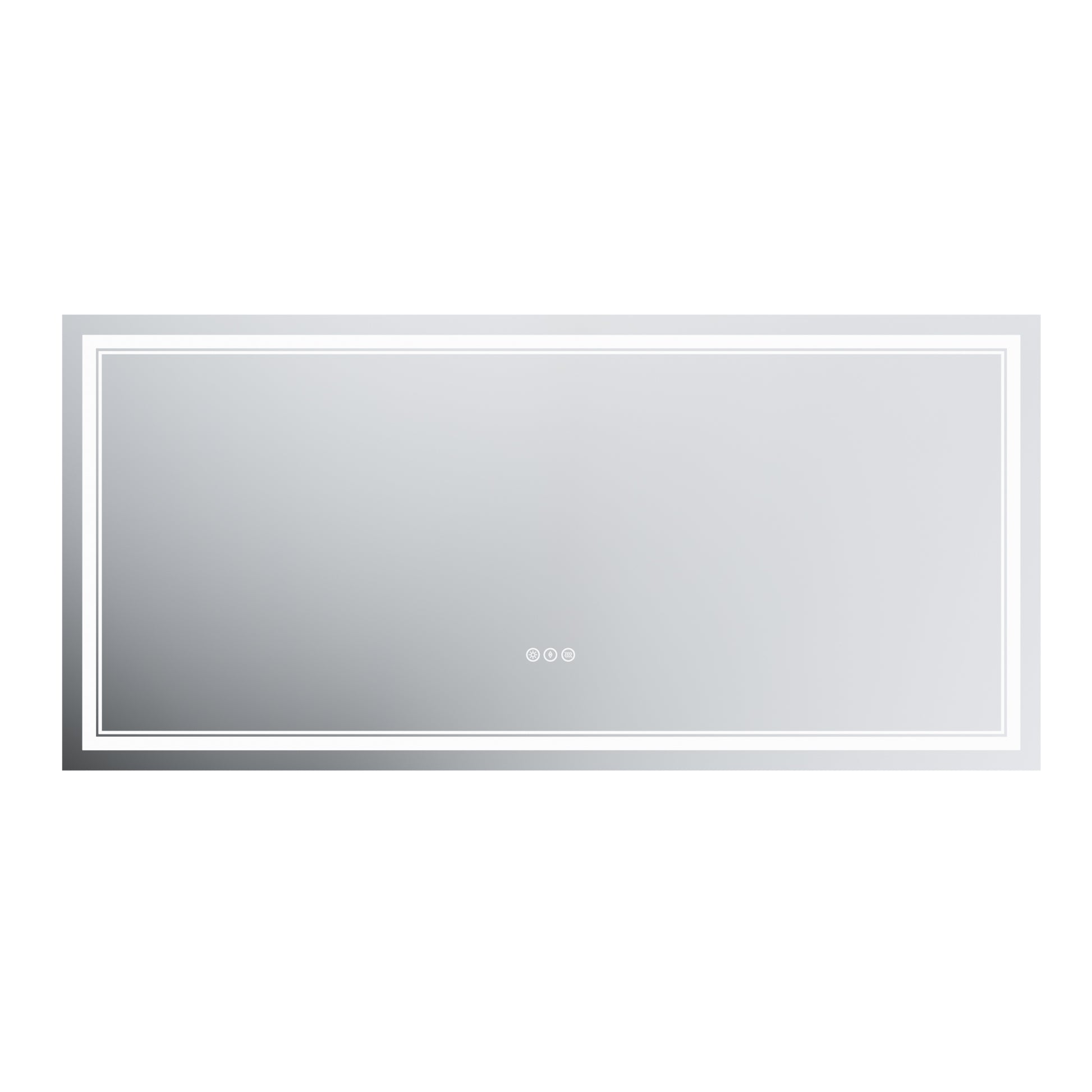 Led Bathroom Mirror, 28X60 Inch Bathroom Vanity Mirrors With Lights, Mirrors For Wall With Smart Touch Button, Anti Fog, Memory Function, Stepless Dimmable Makeup Mirror Horizontal Vertical White Aluminium