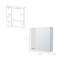 Medicine Cabinet Prague, Four Internal Shelves, Single Door, White Finish White Particle Board