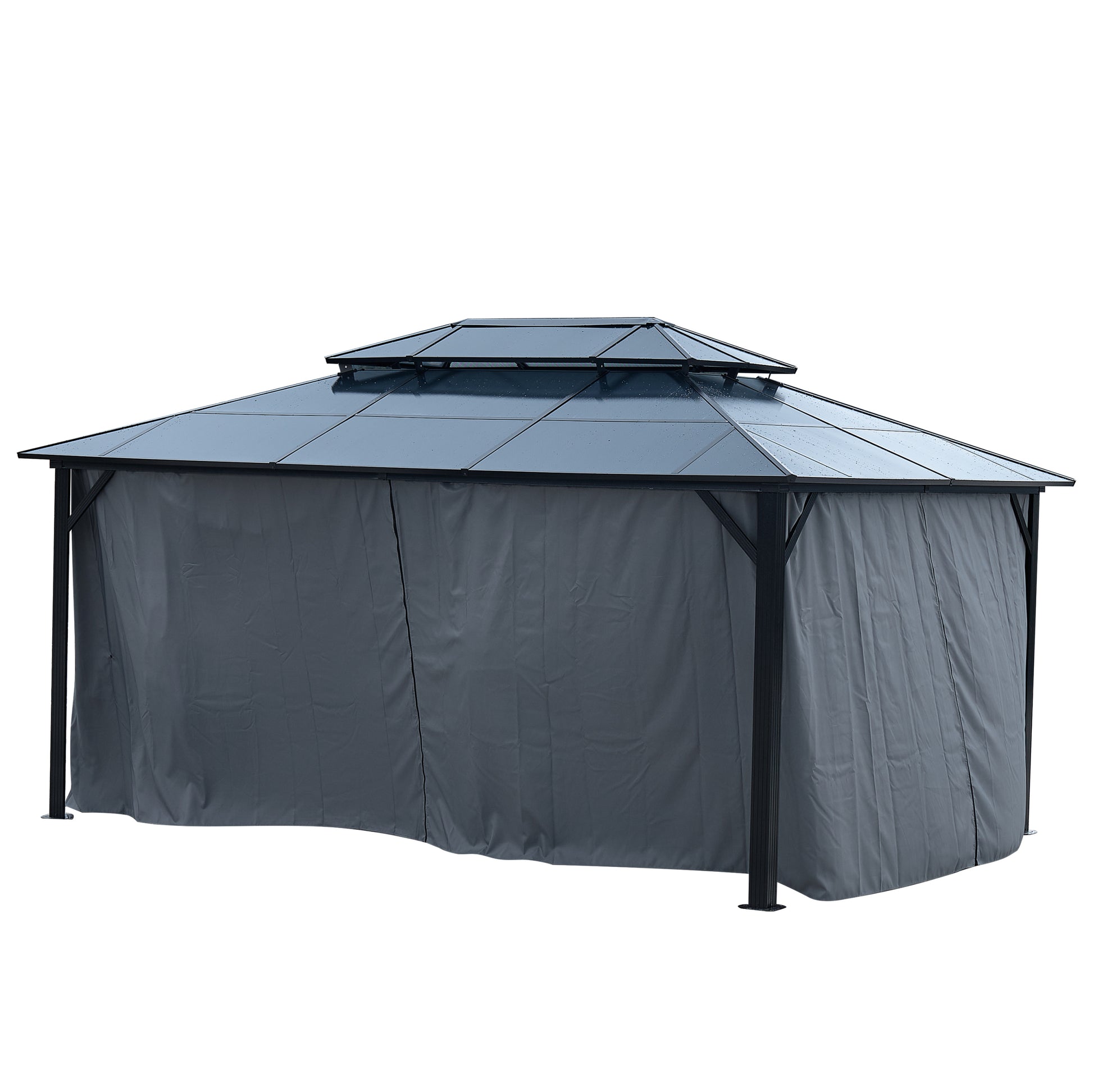 12' x 16' Gazebo Polycarbonate Double Roof Canopy