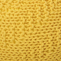 Bordeaux Knitted Cotton Round Pouf, Yellow Yellow Cotton