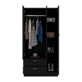 Armoire Haddam, Bedroom, Black Black Particle Board Engineered Wood