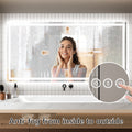 LED Bathroom Mirror, 36x72 inch Bathroom Vanity white-aluminium