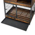 Furniture Dog Cage Crate With Double Doors ,Rustic Brown,31.5