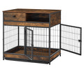 Furniture Dog Cage Crate With Double Doors ,Rustic Brown,31.5