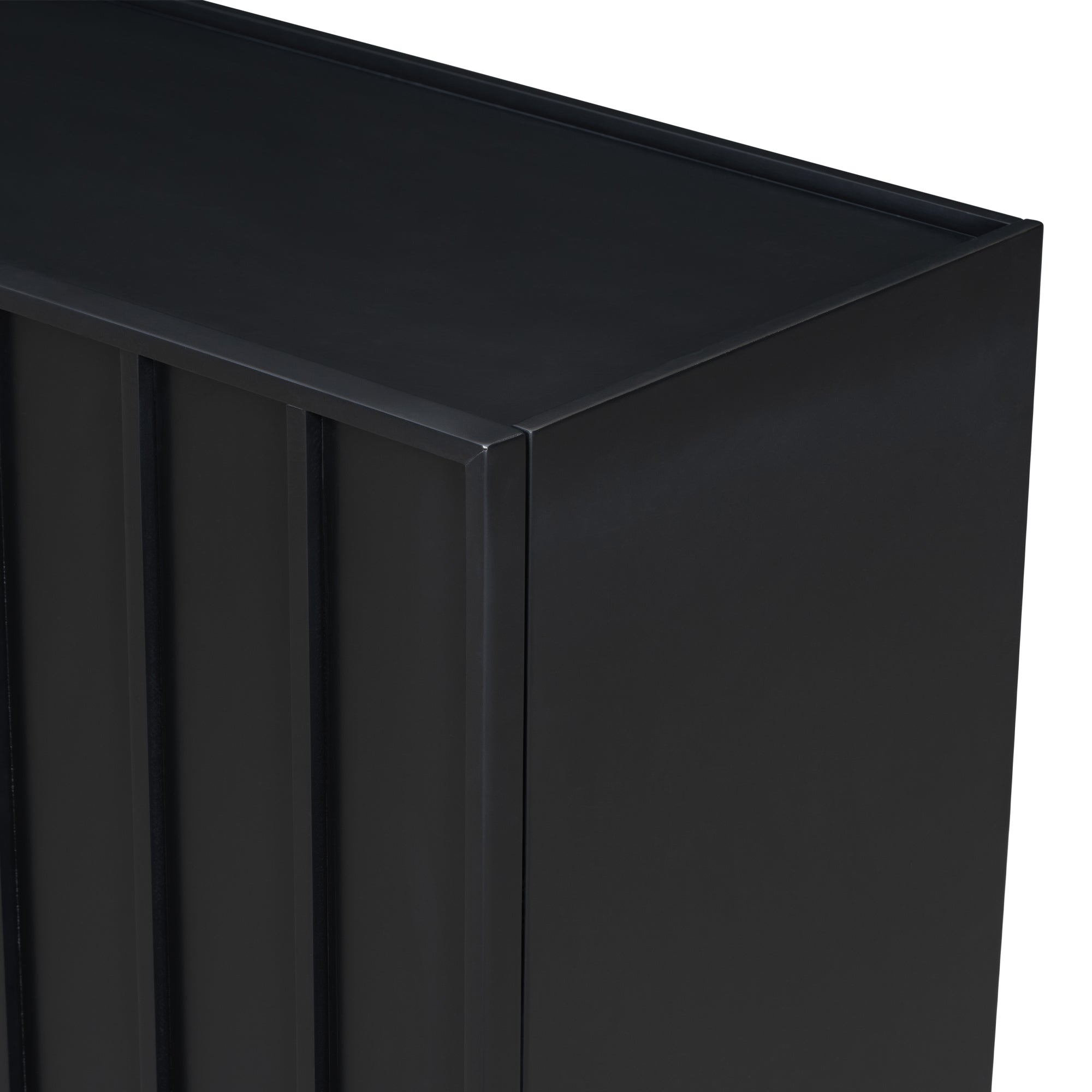 U Style Modern Cabinet with 4 Doors, Suitable for black-mdf
