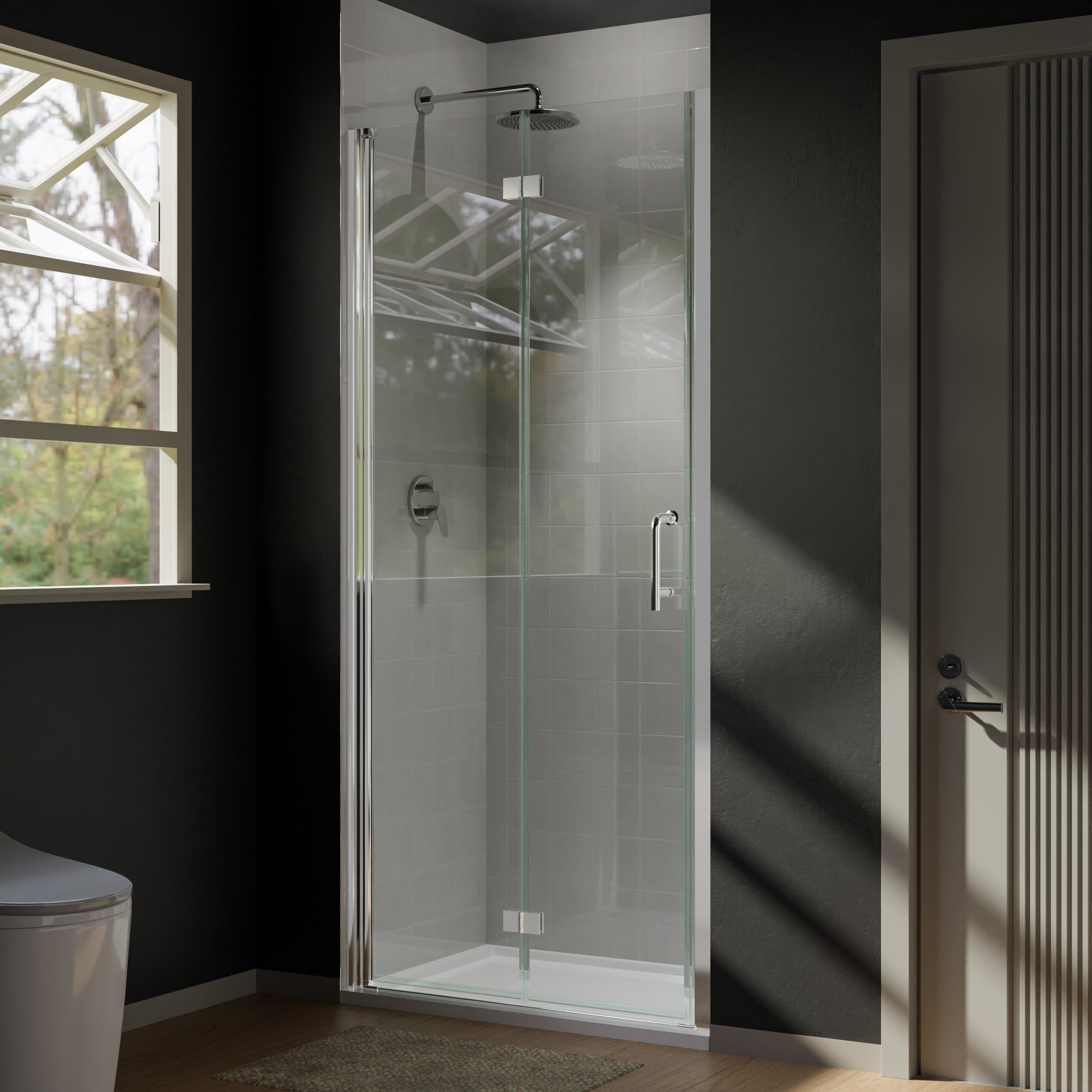 Shower Door Silver Aluminium