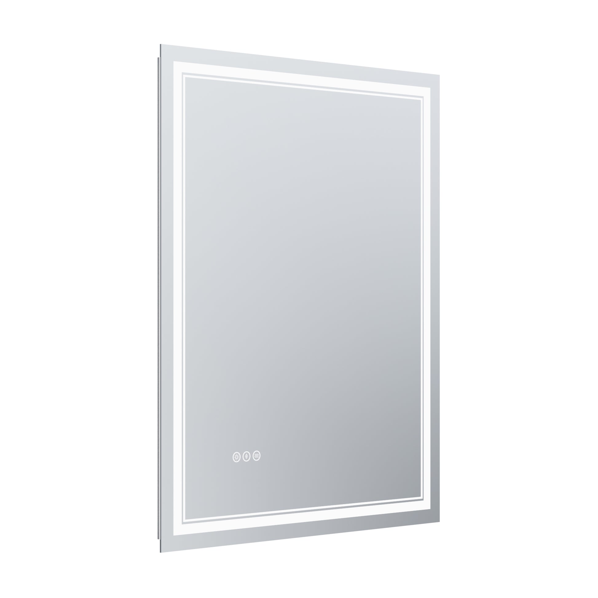 LED Bathroom Mirror, 32x40 inch Bathroom Vanity white-aluminium