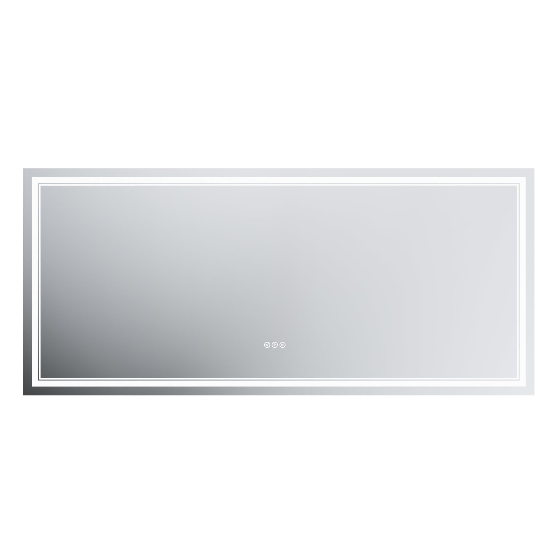 Led Bathroom Mirror, 32X72 Inch Bathroom Vanity Mirrors With Lights, Mirrors For Wall With Smart Touch Button, Anti Fog, Memory Function, Stepless Dimmable Makeup Mirror Horizontal Vertical White Aluminium